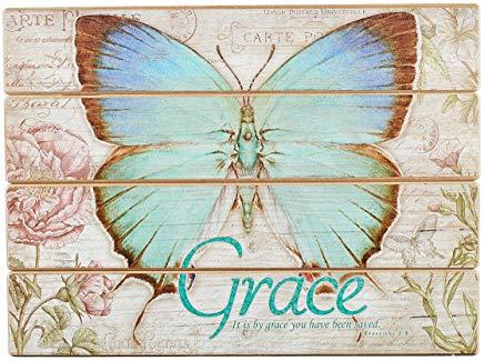 Plaque Wall Wood Btfly Grace E