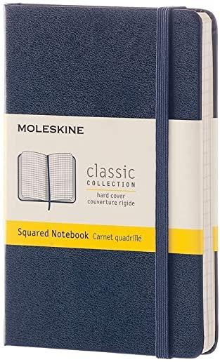 Moleskine Classic Notebook, Pocket, Squared, Sapphire Blue, Hard Cover (3.5 X 5.5)