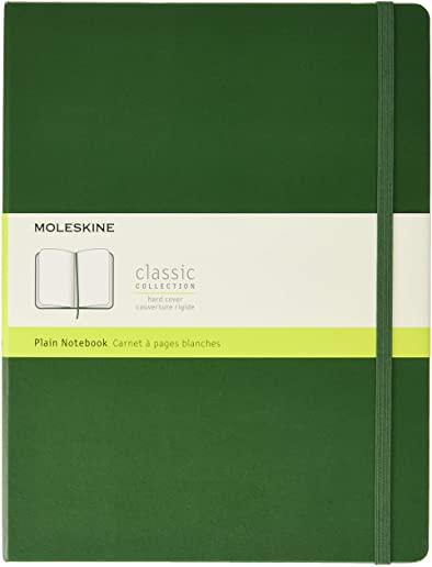 Moleskine Notebook, Extra Large, Plain, Myrtle Green, Hard Cover (7.5 X 9.75)