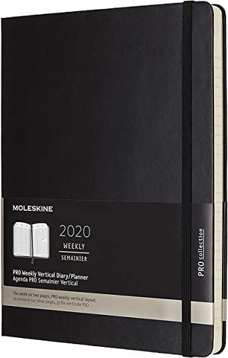 Moleskine 2020 Professional Weekly Vertical Planner, 12m, Extra Large, Black, Hard Cover (7.5 X 9.75)