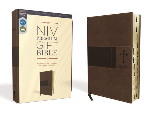 Niv, Premium Gift Bible, Leathersoft, Brown, Red Letter Edition, Indexed, Comfort Print