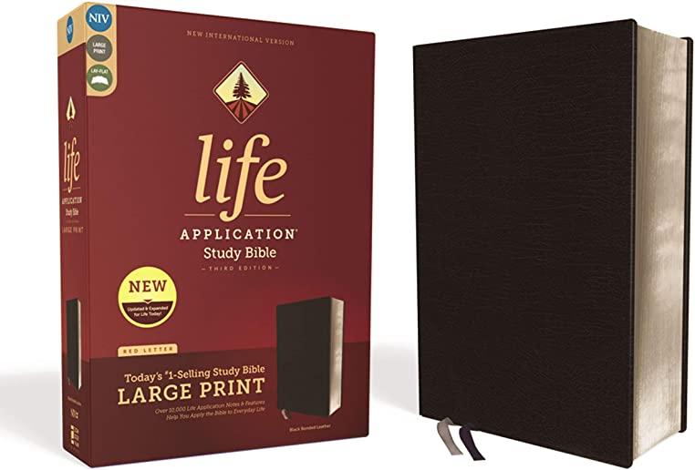 Niv, Life Application Study Bible, Third Edition, Large Print, Bonded Leather, Black, Red Letter Edition