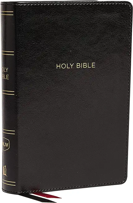 NKJV, Deluxe Reference Bible, Compact Large Print, Imitation Leather, Black, Red Letter Edition, Comfort Print