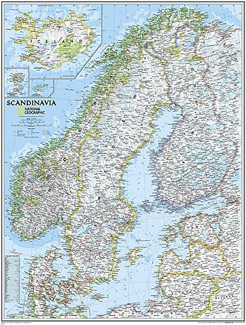 National Geographic: Scandinavia Classic Wall Map - Laminated (23.5 X 30.25 Inches)