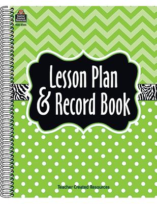 Lime Chevron and Dots Lesson Plan & Record Book