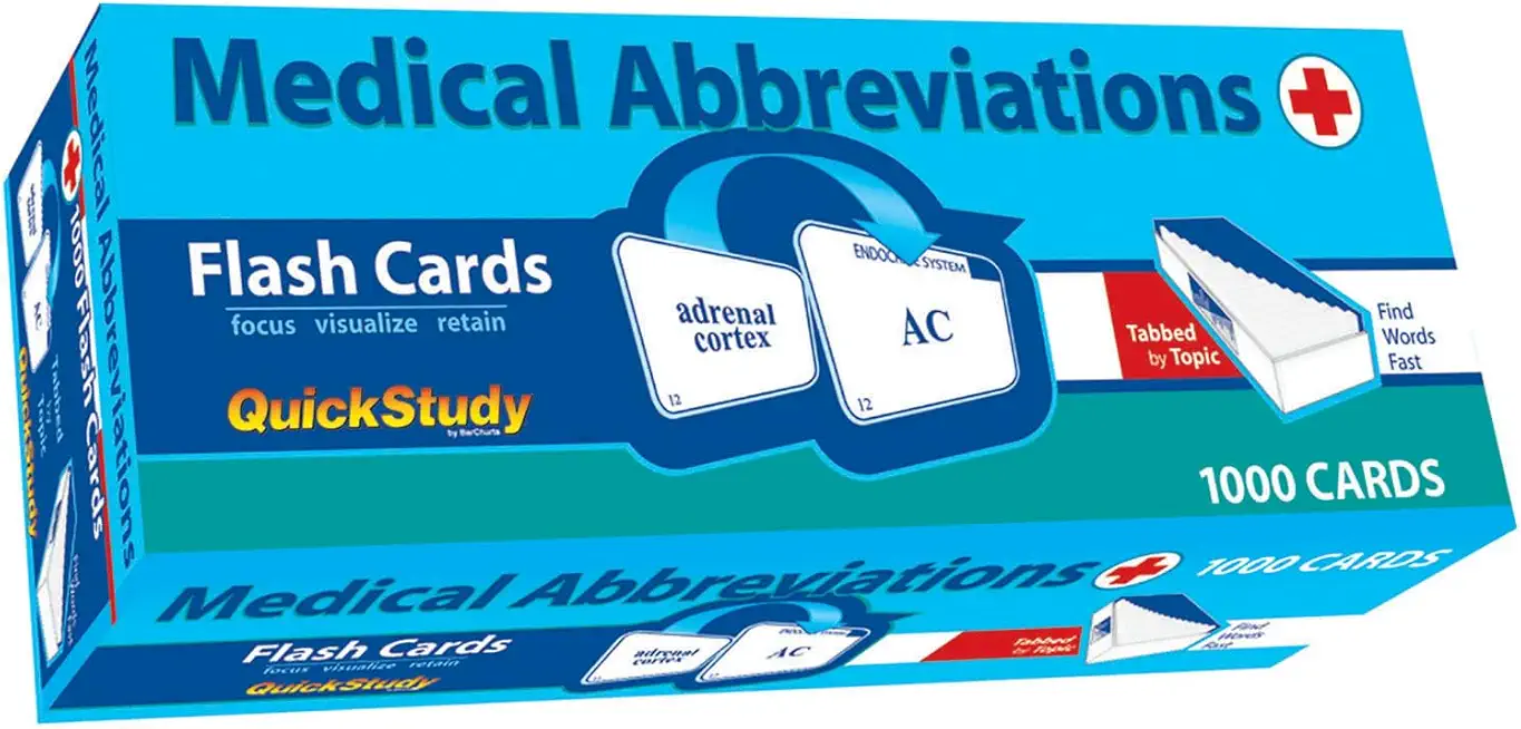 Medical Abbreviations Flash Cards - 1000 Cards: A Quickstudy Reference Tool