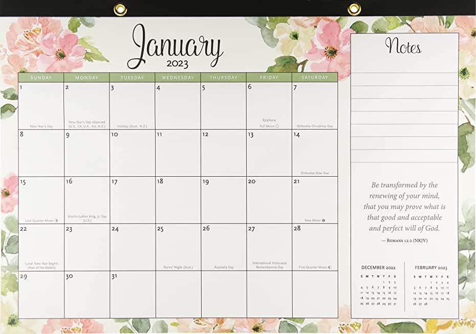 2023 Faith Desk Planner and Wall Calendar (11'' X 17'')