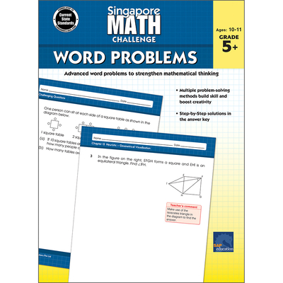 Singapore Math Challenge Word Problems, Grades 5 - 8