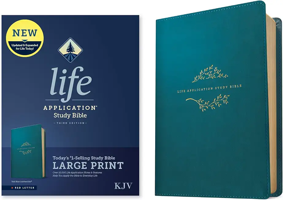 KJV Life Application Study Bible, Third Edition, Large Print (Leatherlike, Teal Blue, Red Letter)