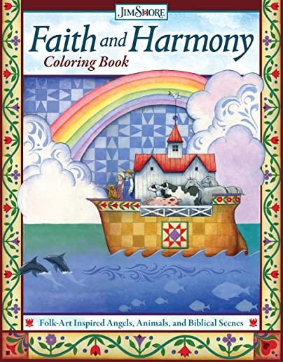 Faith and Harmony Coloring Book: Folk-Art Inspired Angels, Animals, and Biblical Scenes