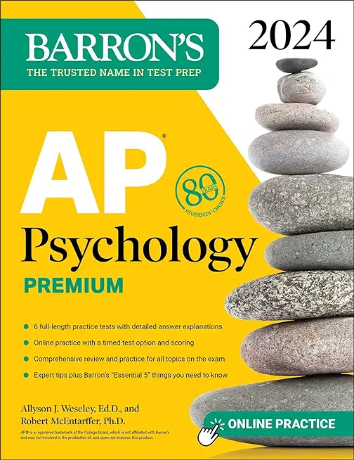 AP Psychology Premium, 2024: Comprehensive Review with 6 Practice Tests + an Online Timed Test Option