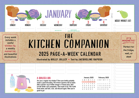 The Kitchen Companion Page-A-Week Calendar 2025: It's Magnetic! Perfect for the Fridge, Wall, or Desk