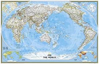 National Geographic: World Classic, Pacific Centered Wall Map (46 X 30.5 Inches)