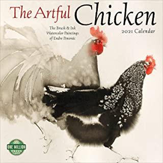 Artful Chicken 2021 Wall Calendar: Brush & Ink Watercolor Paintings