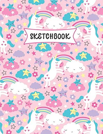 Sketchbook: Cute Kawaii Unicorn Sketch Book for Kids - Practice Drawing and Doodling - Sketching Book for Toddlers & Tweens