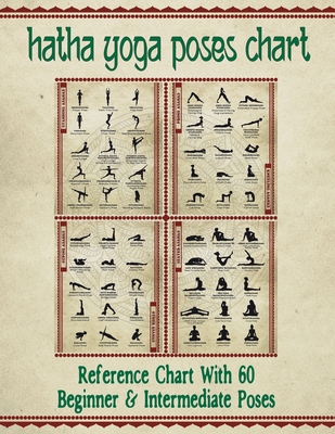 Hatha Yoga Poses Chart: 60 Common Yoga Poses and Their Names - A Reference Guide to Yoga Asanas (Postures) 8.5 x 11 Full-Color 4-Panel Pamphle