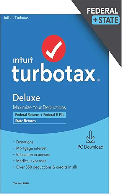 TurboTax: Deluxe 2020 Desktop Tax Software, Federal and State Returns + Federal E-file guide [PC Download]