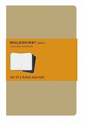 Moleskine Cahier Journal (Set of 3), Pocket, Ruled, Kraft Brown, Soft Cover (3.5 X 5.5): Set of 3 Ruled Journals